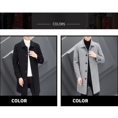 Óscar | Men's Classic Wool Coat - Minimalist Design for Winter