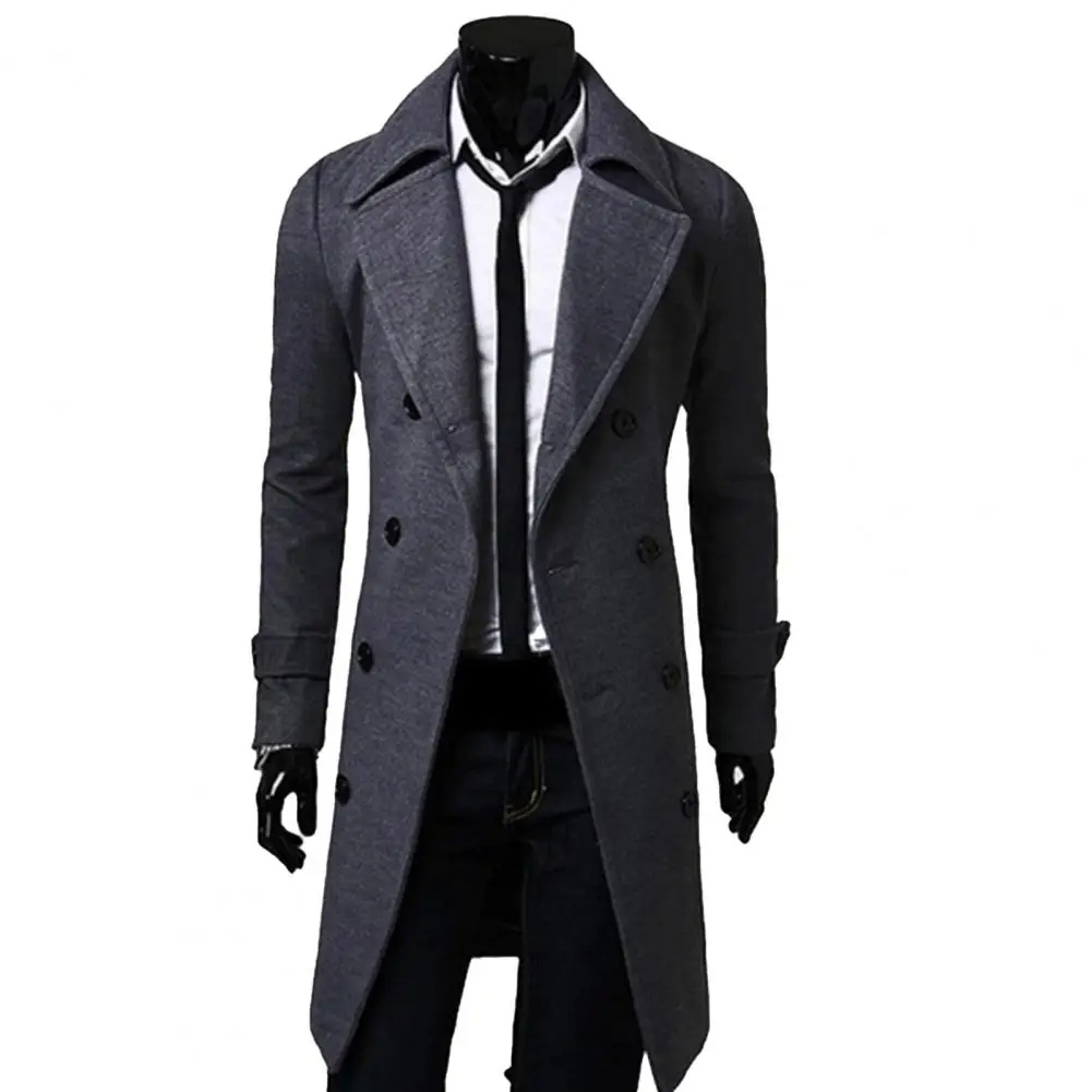 Niran | Men's winter coat - double-breasted jacket with wool content and warm lining