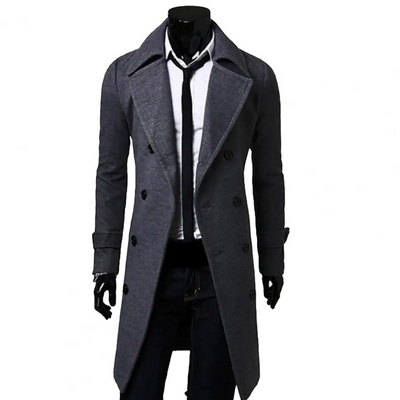 Niran | Men's winter coat - double-breasted jacket with wool content and warm lining