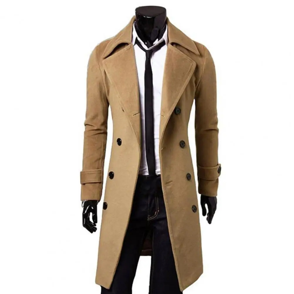 Niran | Men's winter coat - double-breasted jacket with wool content and warm lining