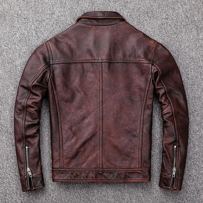Théo | Elegant men's genuine leather jacket with zipper and buttons