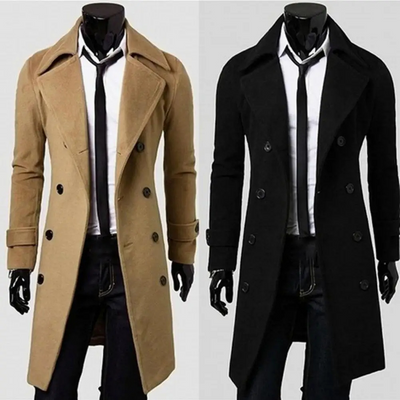 Niran | Men's winter coat - double-breasted jacket with wool content and warm lining
