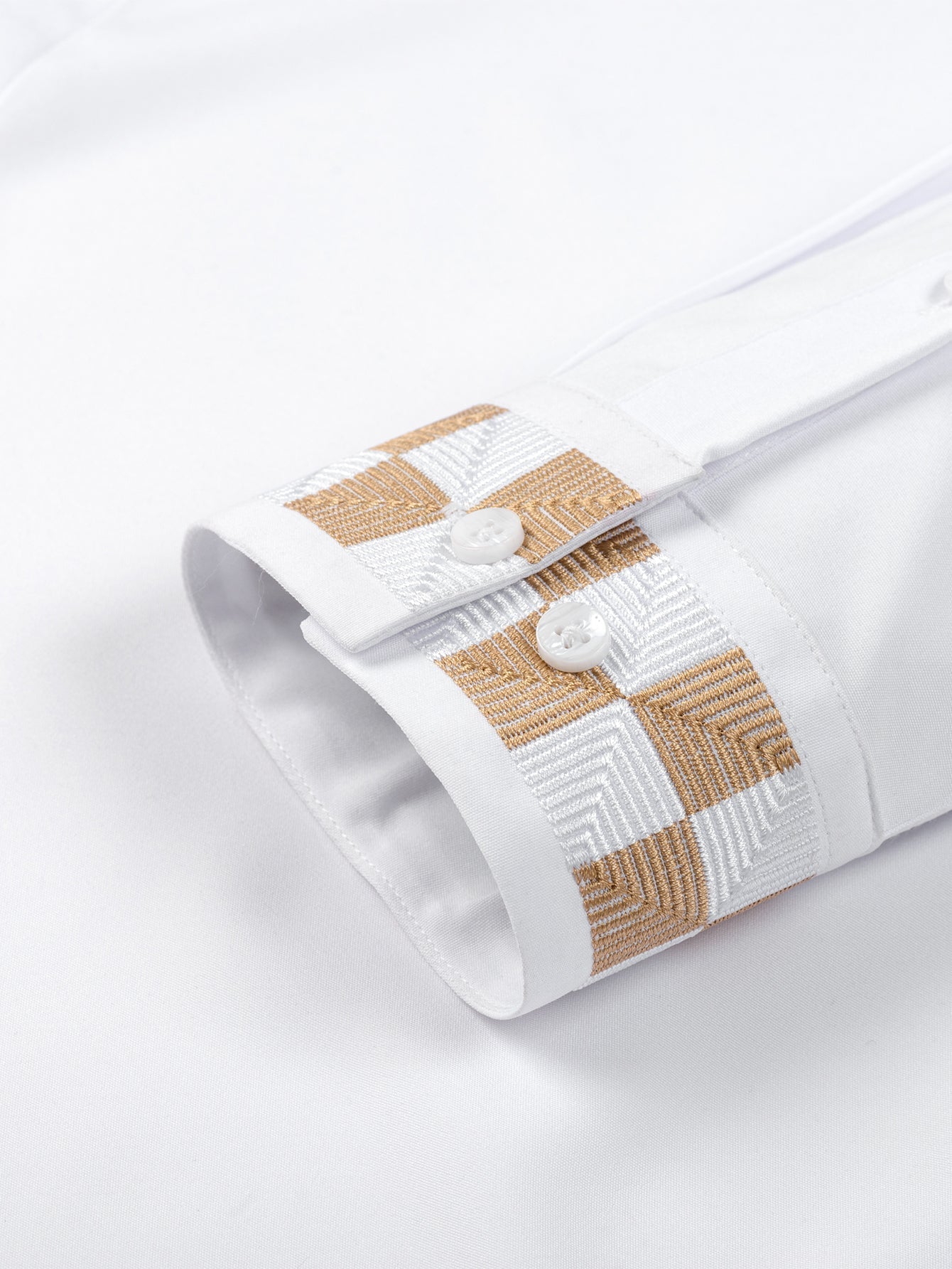 Laban® | Long Sleeve Embroidered Hidden Buttons Placket Shirt