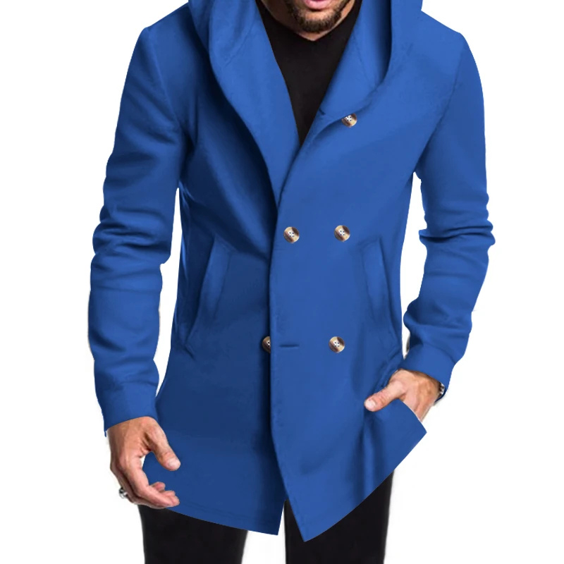 Numa | Men's Wool Coat with Hood - Double Breasted Warm & Elegant