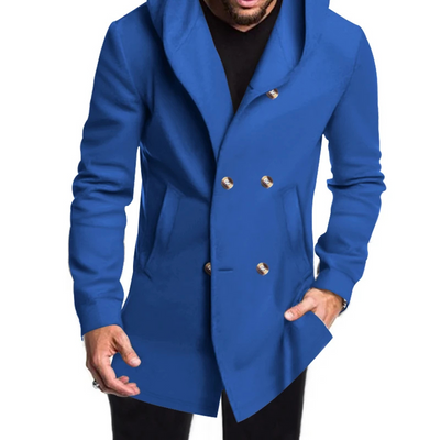 Numa | Men's Wool Coat with Hood - Double Breasted Warm & Elegant
