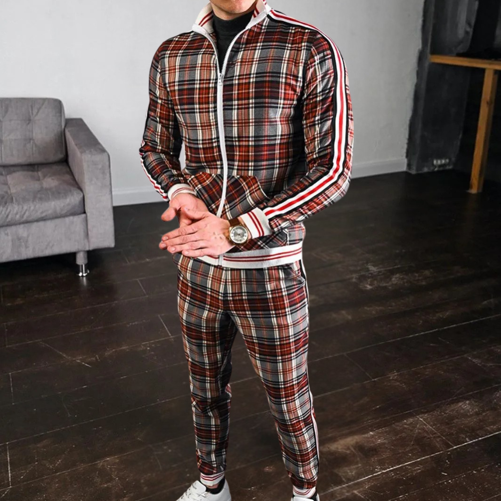 Tadeo® | Stylish checked tracksuit for men