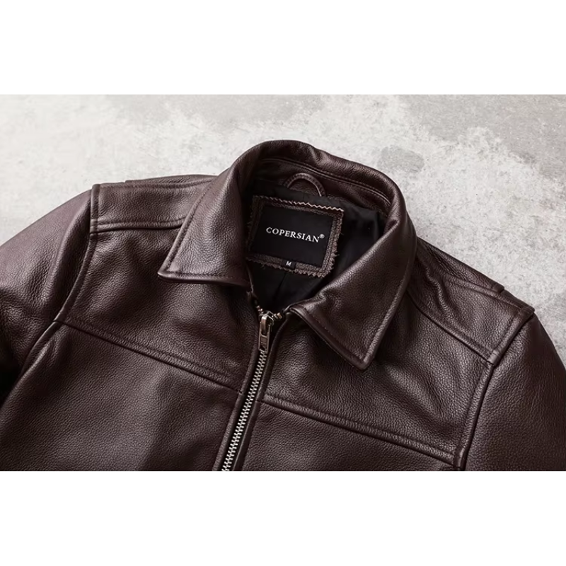 Teobaldo | Elegant men's leather jacket made of high-quality genuine leather - timeless and stylish