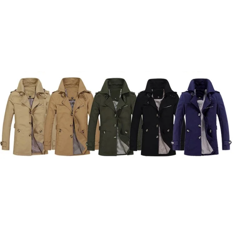 Paco | Men's winter coat - Elegant trench coat with belt loops and button placket