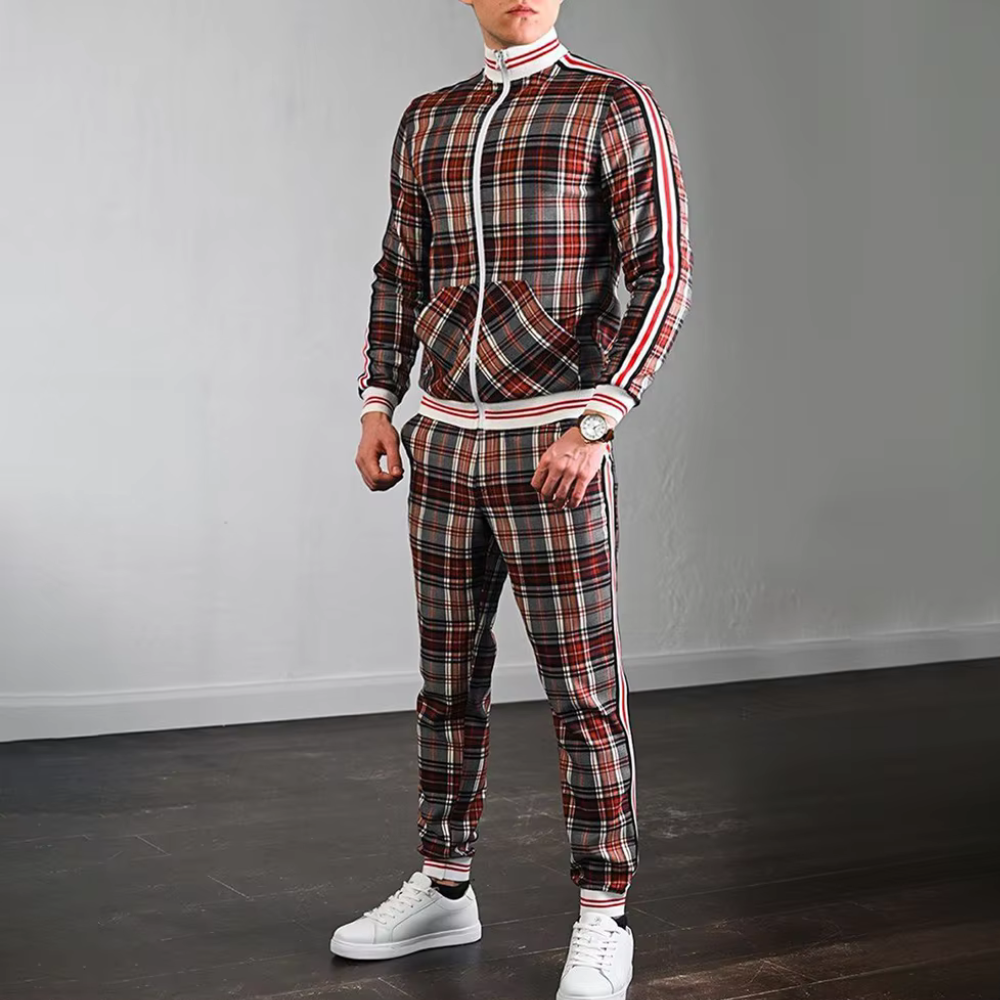 Tadeo® | Stylish checked tracksuit for men