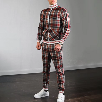 Tadeo® | Stylish checked tracksuit for men