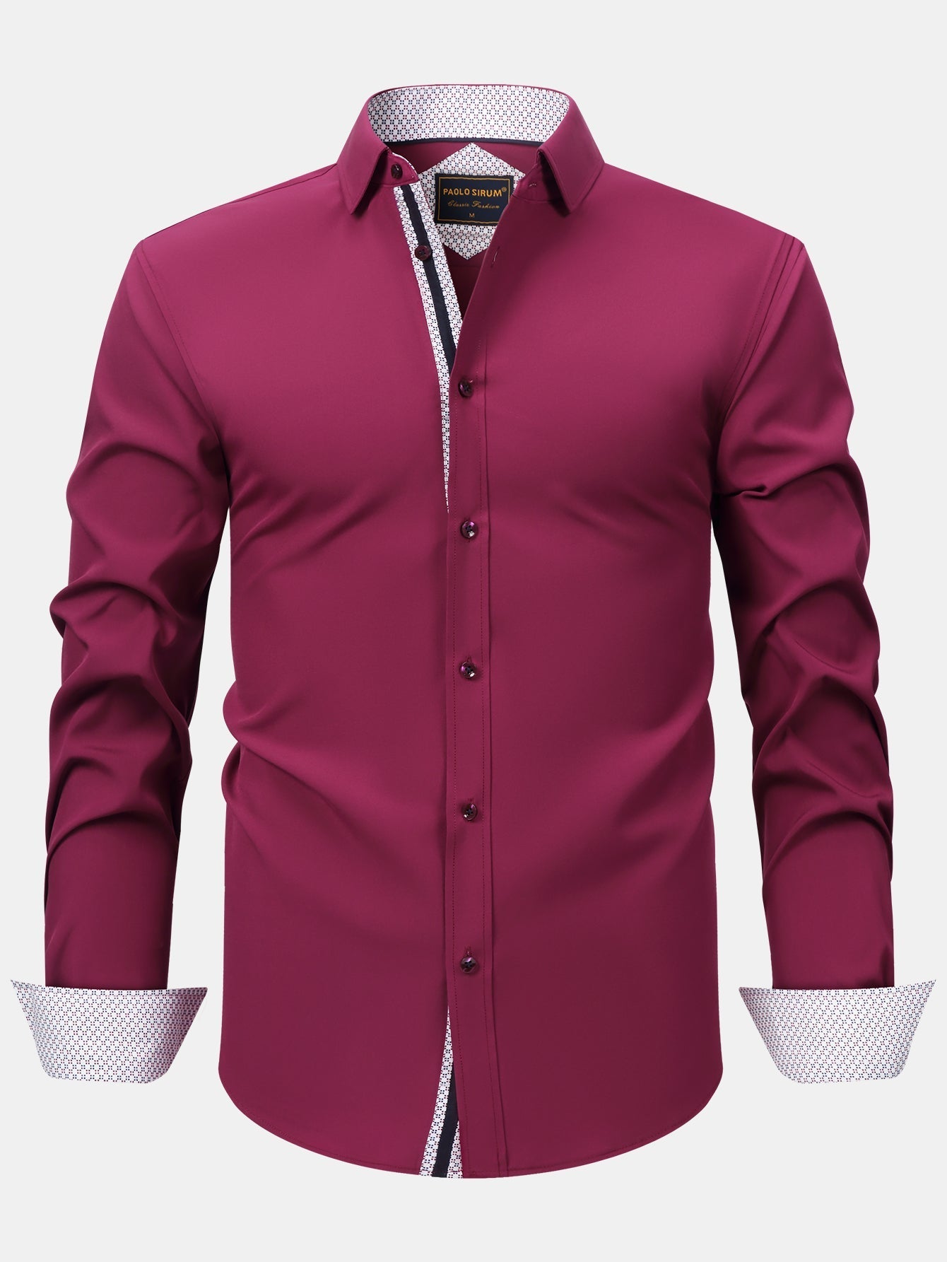 Konrad® | Long Sleeve Contrast Button Up Dress Shirt