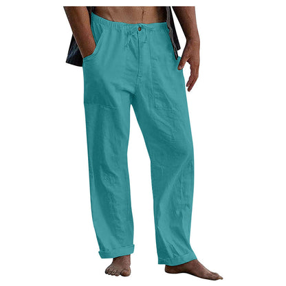 Hugo® | Straight Trousers Made Of Loose Cotton-Linen
