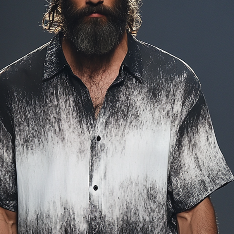 Fred | Men'S Casual Gradient Print Short Sleeve Shirt