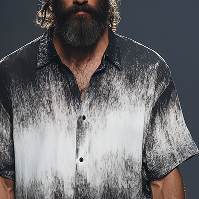 Fred | Men'S Casual Gradient Print Short Sleeve Shirt