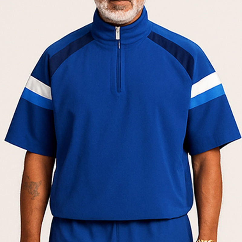 Julio | Men'S Summer Fashion Zipper Stand Collar T-Shirt Shorts Sports Set