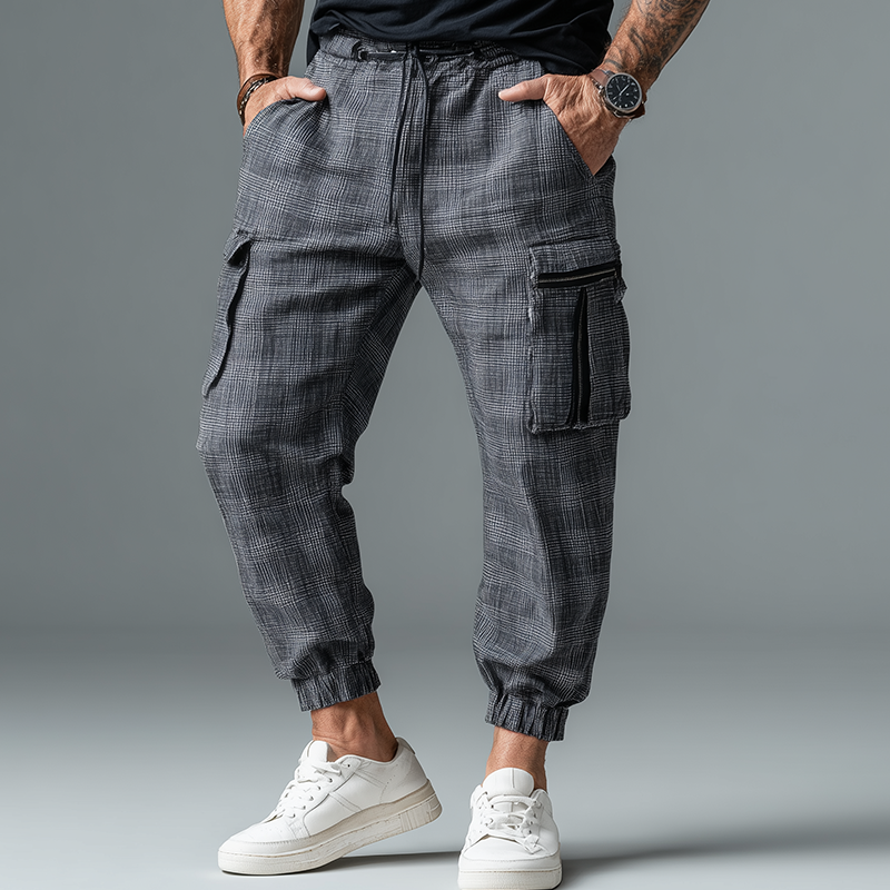 Stanley | Men'S Summer Fashion Plaid Linen Casual Pants