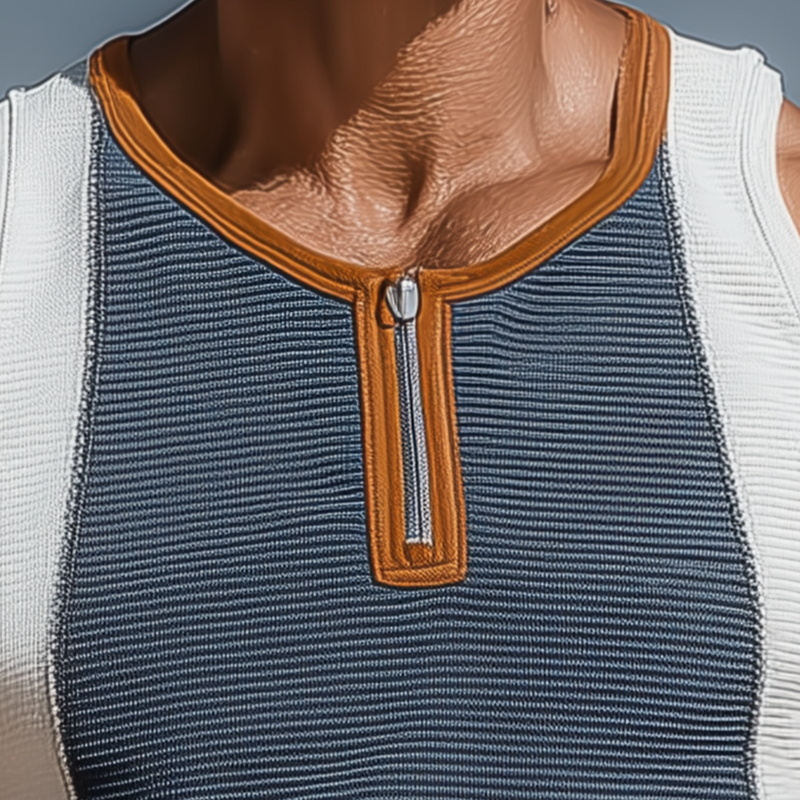 John | Men'S Summer Fashion Contrast Color Stitching Sleeveless Tank Top