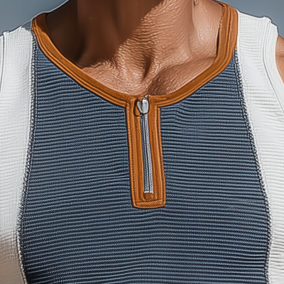 John | Men'S Summer Fashion Contrast Color Stitching Sleeveless Tank Top