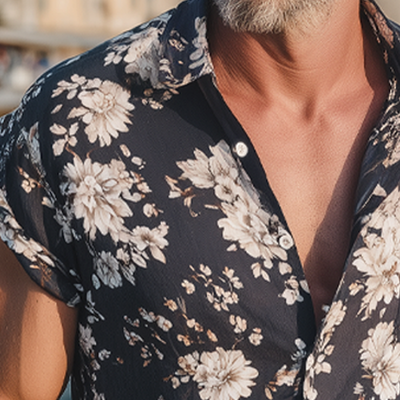 Roscoe | Men'S Summer Floral Print Short Sleeve Shirt