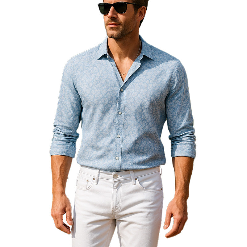 Lamar | Men'S Summer Fashion Printed Blended Casual Long Sleeve Shirt