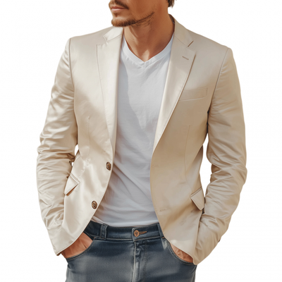Marco | Men'S Casual Elegant Solid Color Satin Notch Lapel Single Breasted Slim Fit Blazer