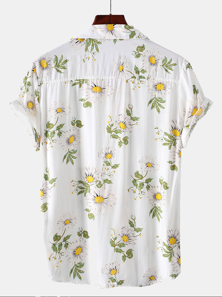 Arquipo® | Sunflower Print Revere Shirt