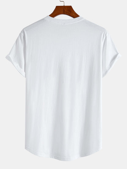 Aquiles® | 3 Pieces Basic Cotton Arc Hem T-Shirts