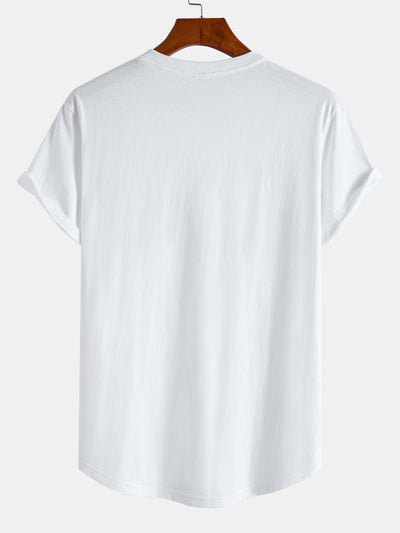 Guillermo® | Brilliant Print Cotton Arc Hem T-Shirt