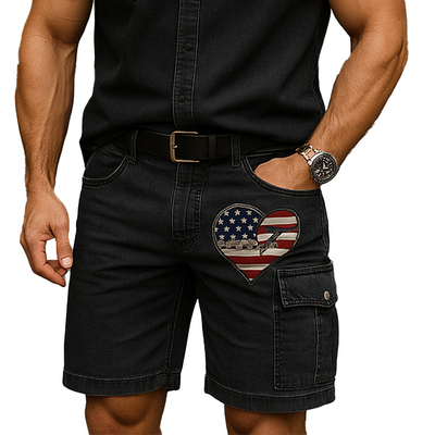 Clark | Men'S Summer Fashion Patch Casual Denim Shorts