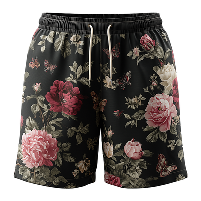 Willie | Men'S Summer Fashion Flower Print Polyester Blend Casual Shorts