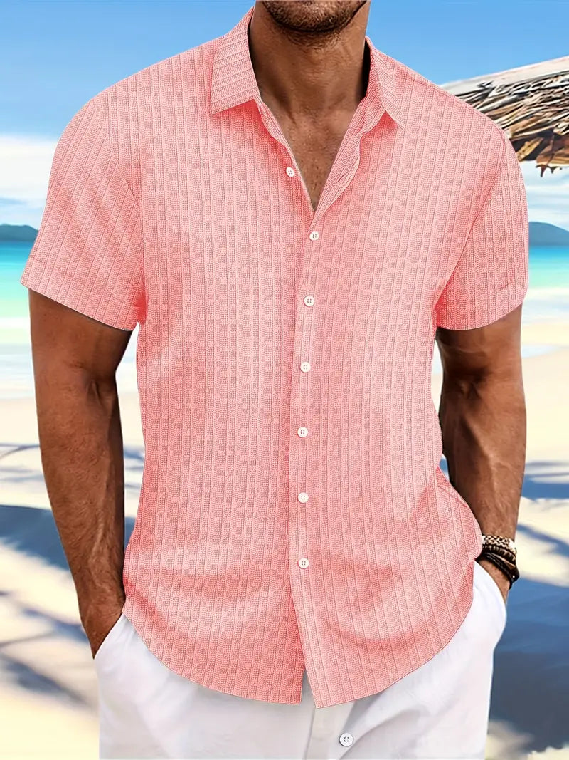 Lary® | Casual, Breathable, Short-Sleeved Shirt With A Loose Striped Pattern