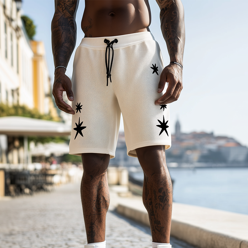 Isaiah | Men'S Spring And Summer Fashion Casual Knitted Towel Embroidery Elastic Waist Shorts