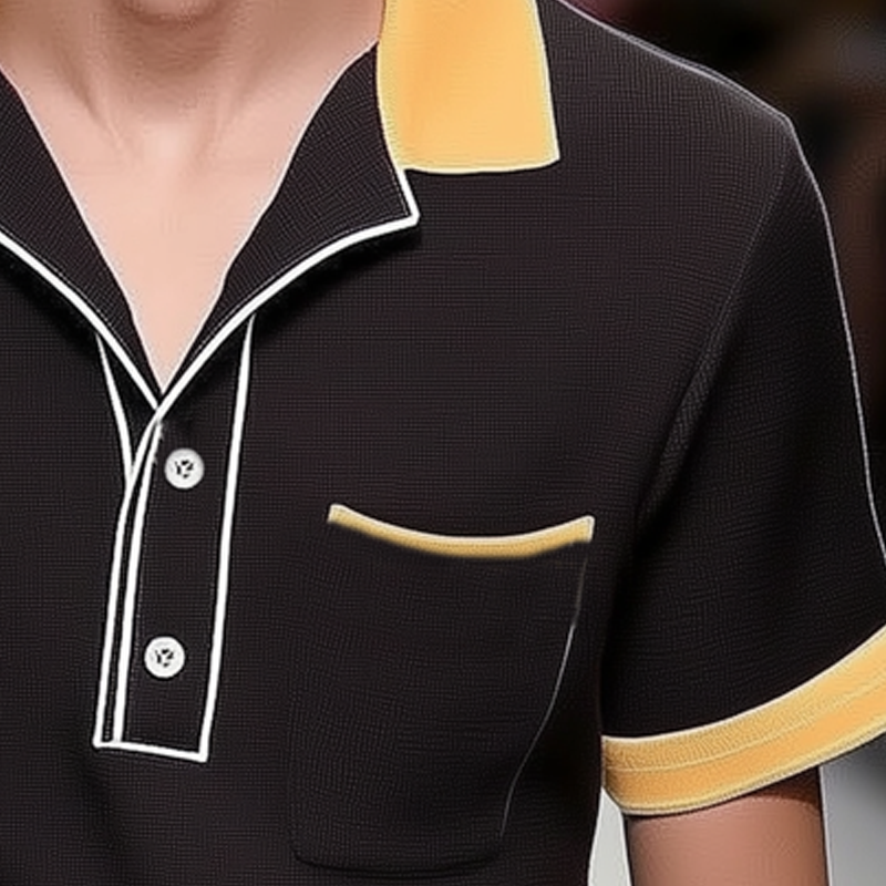 Roberto | Men'S Business Colorblock Polo Neck Short Sleeve T-Shirt
