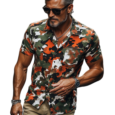 Raymond | Men'S Summer Fashion Camouflage Short Sleeve Shirt