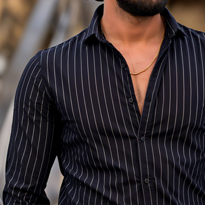 Aaron | Men'S Retro Casual Striped Print Long Sleeve Shirt