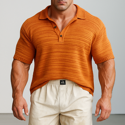 Todd | Men'S Summer Fashion Knitted Thin Short Sleeve Polo Shirt