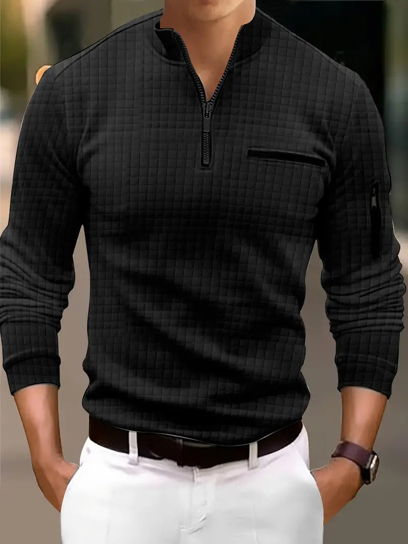 Dougal® | Casual Turtleneck Long-Sleeved Shirt With Zipper