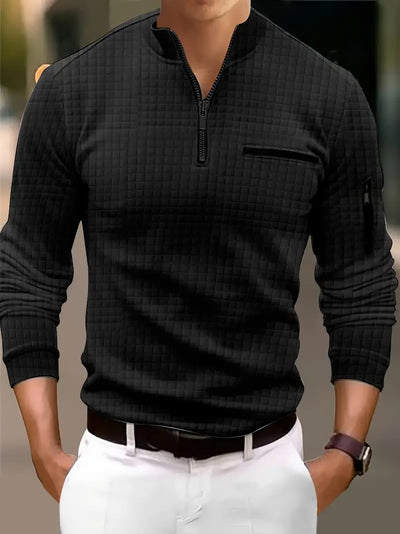Dougal® | Casual Turtleneck Long-Sleeved Shirt With Zipper