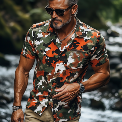Raymond | Men'S Summer Fashion Camouflage Short Sleeve Shirt