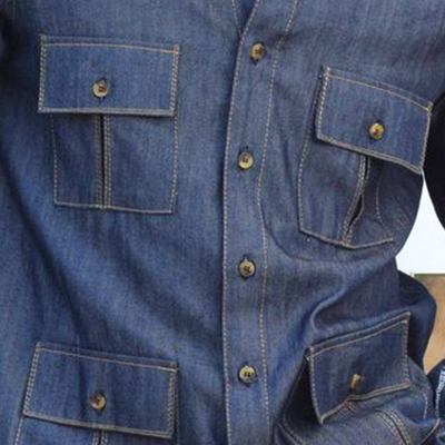 Jimmy | Men'S Vintage Faux Denim Long Sleeve Cardigan