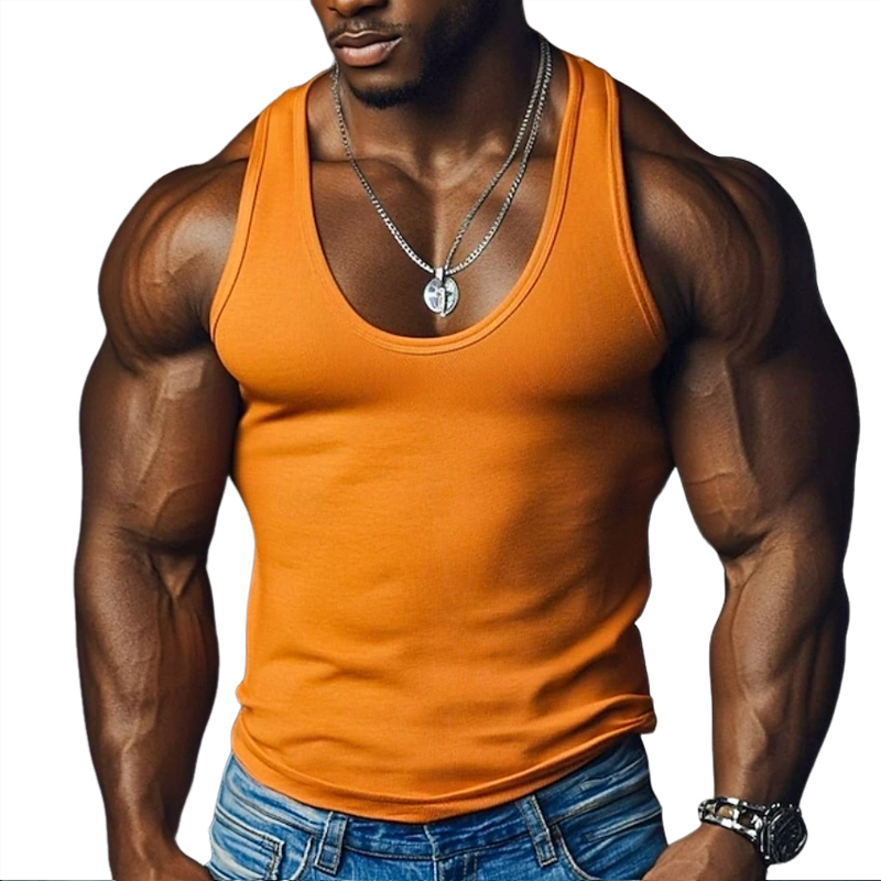 Bruce | Men'S Solid Color Slim Fit Round Neck Sports Tank Top