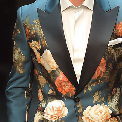 Alex | Men'S Retro Large Flower Printed Single Breasted Casual Blazer