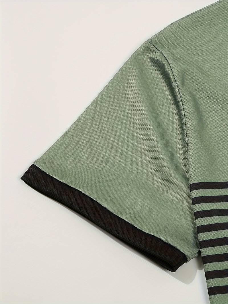 Lucie® | Casual Short Sleeve Stripe Polo Shirt For Men