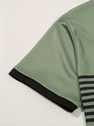 Lucie® | Casual Short Sleeve Stripe Polo Shirt For Men