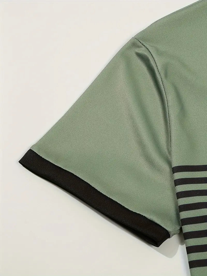 Dale® | Striped Casual Color Block Short Sleeve Shirt