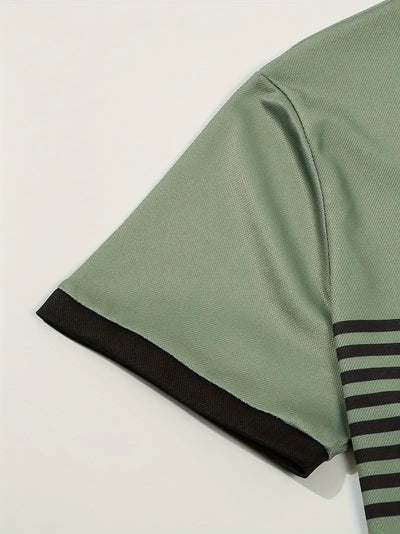Dale® | Striped Casual Color Block Short Sleeve Shirt