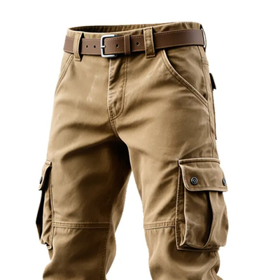 Amos® | Men's Solid Cotton Multi-Pocket Work Trousers MTA0918J5X