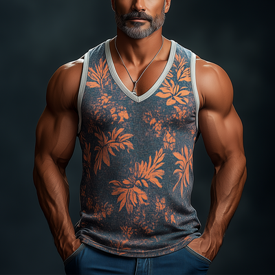 Marcus | Men'S Summer Fashion Cotton Blend Printed Tank Top