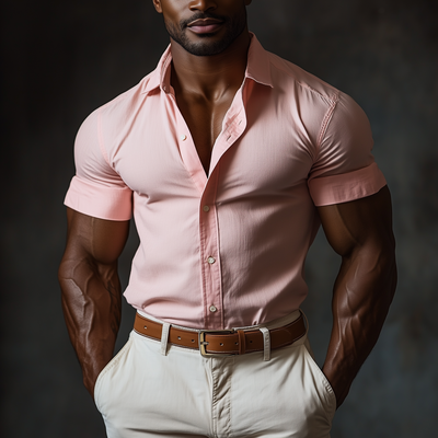 Vince | Men'S Summer Fashion Solid Color Cotton And Linen Short-Sleeved Shirt