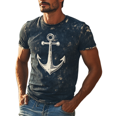 Evan | Men'S Retro Printed Round Neck Short Sleeve T-Shirt